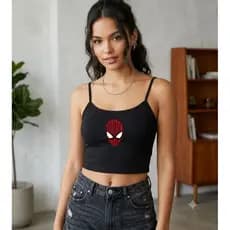 Cropped feminino feminina regata desenhos moda croped Homem aranha hulk spiderman