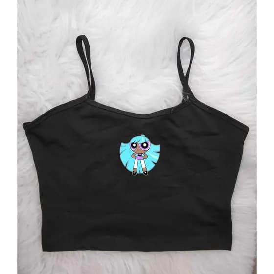 Cropped feminino feminino regata desenhos moda croped alcinha regata Estrelinha meninas super poderosas