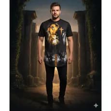 Camisetas long line masculino Masculina desenhos flores flor animados animes