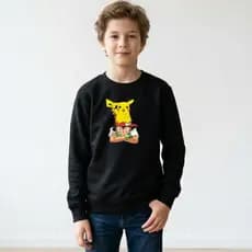 Blusa de frio infantil moletom moleton frio careca liso menino menina unissex desenho pokemon pikachu