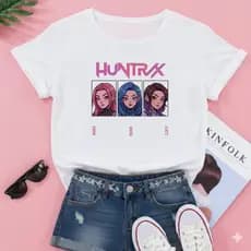 camiseta feminino infantil menino menina KPOP Guerreiras Coreana desenho feminina tshirt