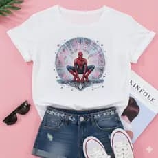 Camiseta T-shirt Feminina Blusa FEMININO homem aranha desenho