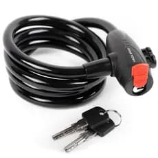 Trava Cabo De Aço 12mm Cadeado Segurança 65 centímetros Bike Moto Espiral Anti-Roubo