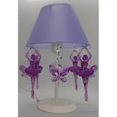 Luminária Abajur Tema Borboletas e Bailarinas Violeta Quarto Mesa de Cabeceira Iluminação Infantil