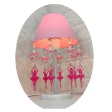 Abajur Infantil Bailarinas Lacinhos Decoração Quarto de Bebê Luminaria Menina Rosa Recém Nascido