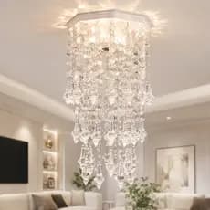 Lustre Plafon Cristal Acrílico Decorar Sala Iluminação Decoração Quarto Luminária Banheiro17x27 Gabi