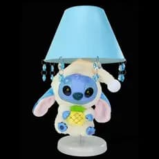 Luminária de Mesa Infantil Pelúcia Lilo Stitch Abajur Quarto de Menino Criança Decoração Tema Azul Bebê Labub
