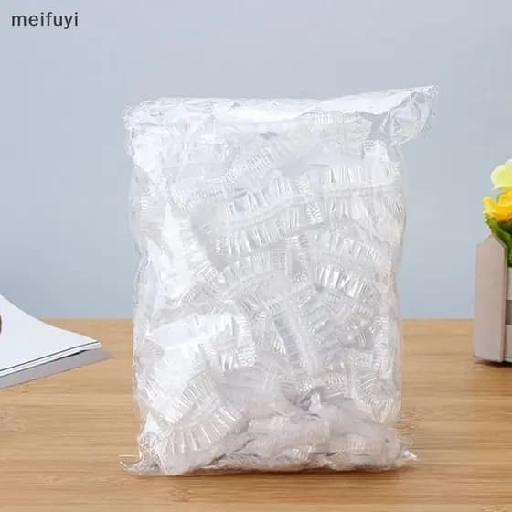 [MF] 100 Peças Protetores De Orelha Descartáveis Transparentes À Prova D'água Tintura De Cabelo De Plástico Coloridos [B