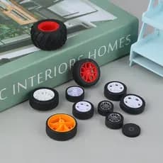 [heasonndiu] 10 Pcs PC Roda De Brinquedo Pneus De Aro De Borracha DIY Mini Tecnologia 4WD Coloridos Furo Diâmetro 2mm 2.