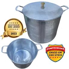 🥇Caldeirão Alumínio Fundido Batido Grosso 15Litros Tampa Grossa Nº 32, promoção!