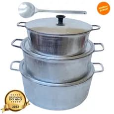 🥇Jogo De Panelas Grandes Alumínio Batido Fundido 26,28 + 30 🥄⚠️Oferta 🔥