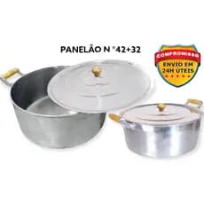 Kit 2 Panelas Grandes Panelão Alumínio Fundido Batido Nº 42 E Nº 32🔝