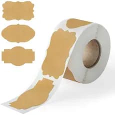 300 Unidades De Adesivos De Etiqueta Kraft Para Presentes , Etiquetas Marrons Autoadesivas De 2 X 1.2 Polegadas , Em Branco Multiuso Potes , Garrafas , Alimentos , Cosméticos , De Nome