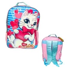 Mochila Escolar Gatinha Feminina 40cm com Alça Mochila Infantil Menina