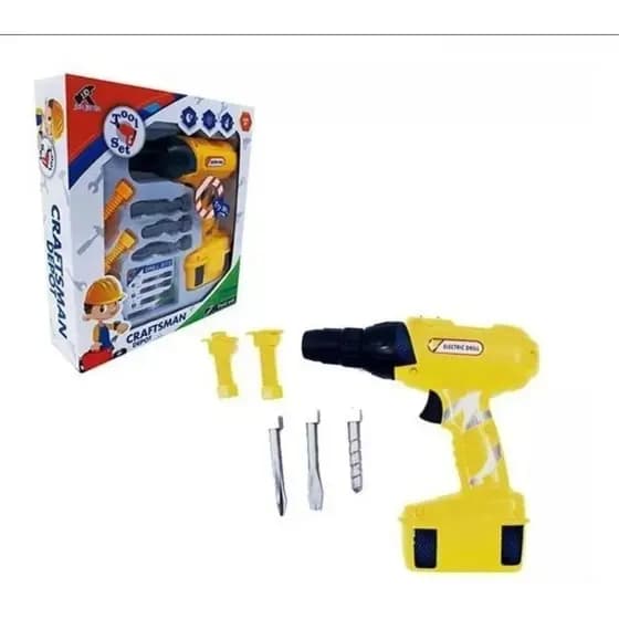 Kit Ferramenta Infantil Parafusadeira E Furadeira A Pilha