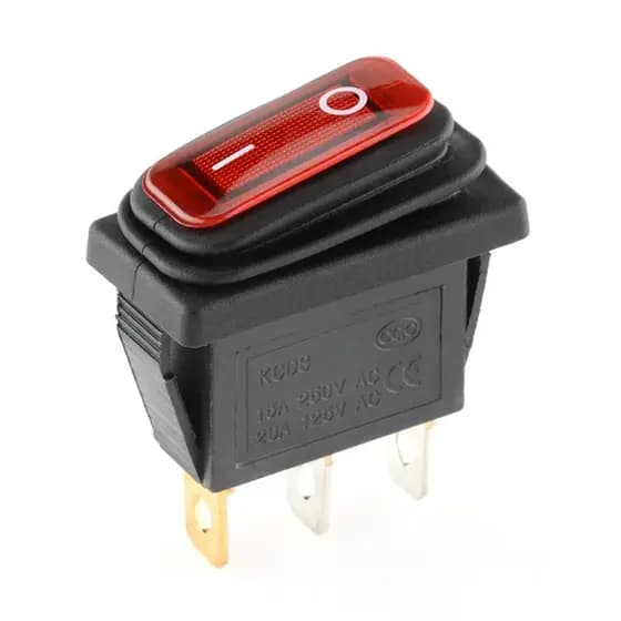 Interruptor Botão Chave Liga Desliga Capa de Borracha Prova D'água 28x10 Kcd3 20A 12v 24v 110v 220v