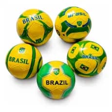 Bola Futebol Brasil Costurada Verde Amarela Tamanho 5, 3 e 2 Bola de Campo