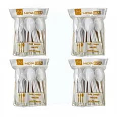 Kit 200 Colher Refeição Leve Branca 15,7cm
