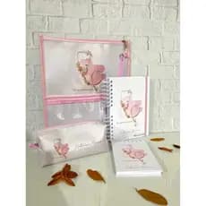 KIT PERSONALIZADO - Caderno, estojo, bloquinho e porta jaleco