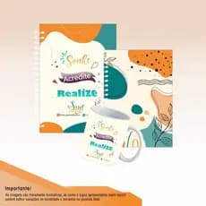 KIT: Caderno universitário, caderno A5 e caneca personalizados