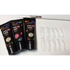Kit Polygel + Molde Unhas + Pincel para Alongamento de Unhas em casa.
