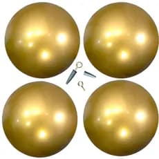 Bola De Vinil Plástico Decoração 40cm Atacado Kiko Grande 10un Dourada Metalizada