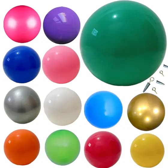 10 Bola De Vinil Lisa 23Cm Para Decoração Festa + Pinos De Pendurar Bola De Vinil Lembrancinha