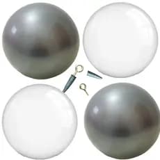10 Bola De Vinil Balões Media Plástico Prata Dourado Branco 23cm