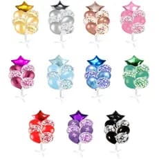 Kit Buque Balões Bexiga 7 Peças + Suporte Balão 72cm
