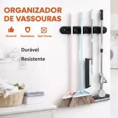 Suporte Vassoura Parede Organizador Multiuso Porta Rodo Mop Multiuso Forte Fácil Instalação