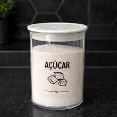 Pote para Açúcar Transparente 1000ml Decorado Hermético Organizador