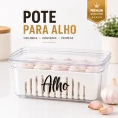 Porta Alho Com Cesto Organizador Cozinha 650 ml