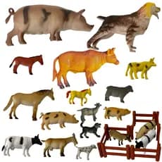 Brinquedo Animais kit Fazenda Porco Cavalinho Cachorros com Cerca