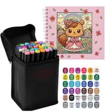 Kit Livro Colorir Capivaras Capa Dura + Canetinha 36 Cores