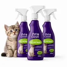 Kit 3 Educadores Sanitário Xixi  Xô Gatinho 500 ml Spray Ação Repelente
