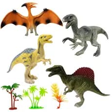 Dinossauro Kit 4 Un Brinquedo Infantil Dino Pré Histórico Coloridos Meninos e Meninas