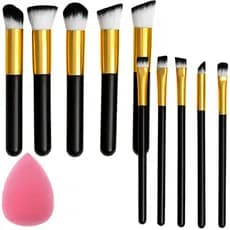 kit pinceis profissionais maquiagem lindos promoção kabuki 10 peças