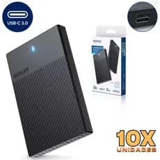Kit Atacado Com 10 Unidades Da Case Externo Usb 3.0 Com LED Para HD/SSD 2.5 Sata 2 e 3 HD de até 5Tb