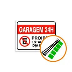 Placa Proibido Estacionar Garagem Sujeito a Guincho - 19 x 29 cm