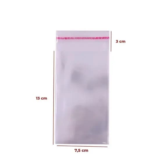 Saco Adesivado Nº13 7.5x13x03cm com 100 Unidades Para Diversos Itens Pequeno