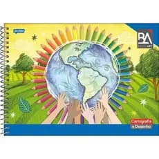 Caderno de Cartografia e Desenho Espiral Capa Flexível 96 Folhas Basic Art