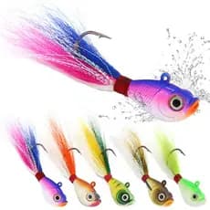 Isca Artificial com Penacho Jig Xuxinha de 7,5cms e 25g Robalo Tucunaré Traíra Black Bass Dourado