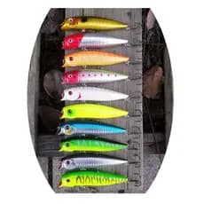 Kit 10 Iscas Artificiais Importadas Meia Água sub superficie de 9,5 cms e 12 gramas Pesca Tucunaré Traíra Dourado Robalo Black Bass