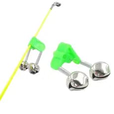 Kit com 10 Sino Duplo Alarme Para Vara De Pesca Suporte Sinalizador Guizo Sininho