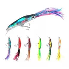 Isca Artificial de meia agua Grande Lula de 14 cm e 40 gramas Currico Marítima Mar Pesca