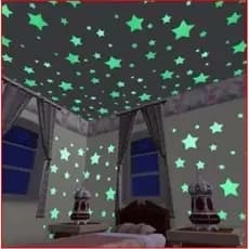 200 Estrelas Fluorescente Decoração Adesiva que Brilha no Escuro para Teto e Parede