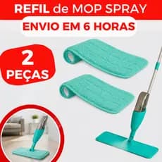 KIT 2 Refil's Para Mop Spray Universal Pano Microfibra Reutilizável