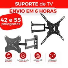 Suporte Tv Tri Articulado Lcd Led Plasma 14 A 55 Pol para parede 32 40 42 43 47 50 52 55 56 polegada