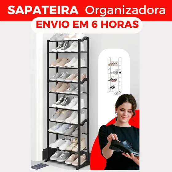 Sapateira Organizadora 10 Andares 20 Pares de Sapato Desmonta Resistente Vertical Barata