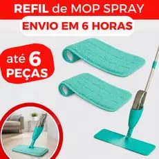KIT Refil Para Mop Spray Universal Pano Microfibra Reutilizável Almofada Esfregão